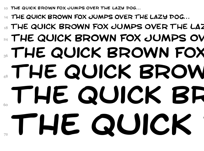 SF Toontime font waterfall